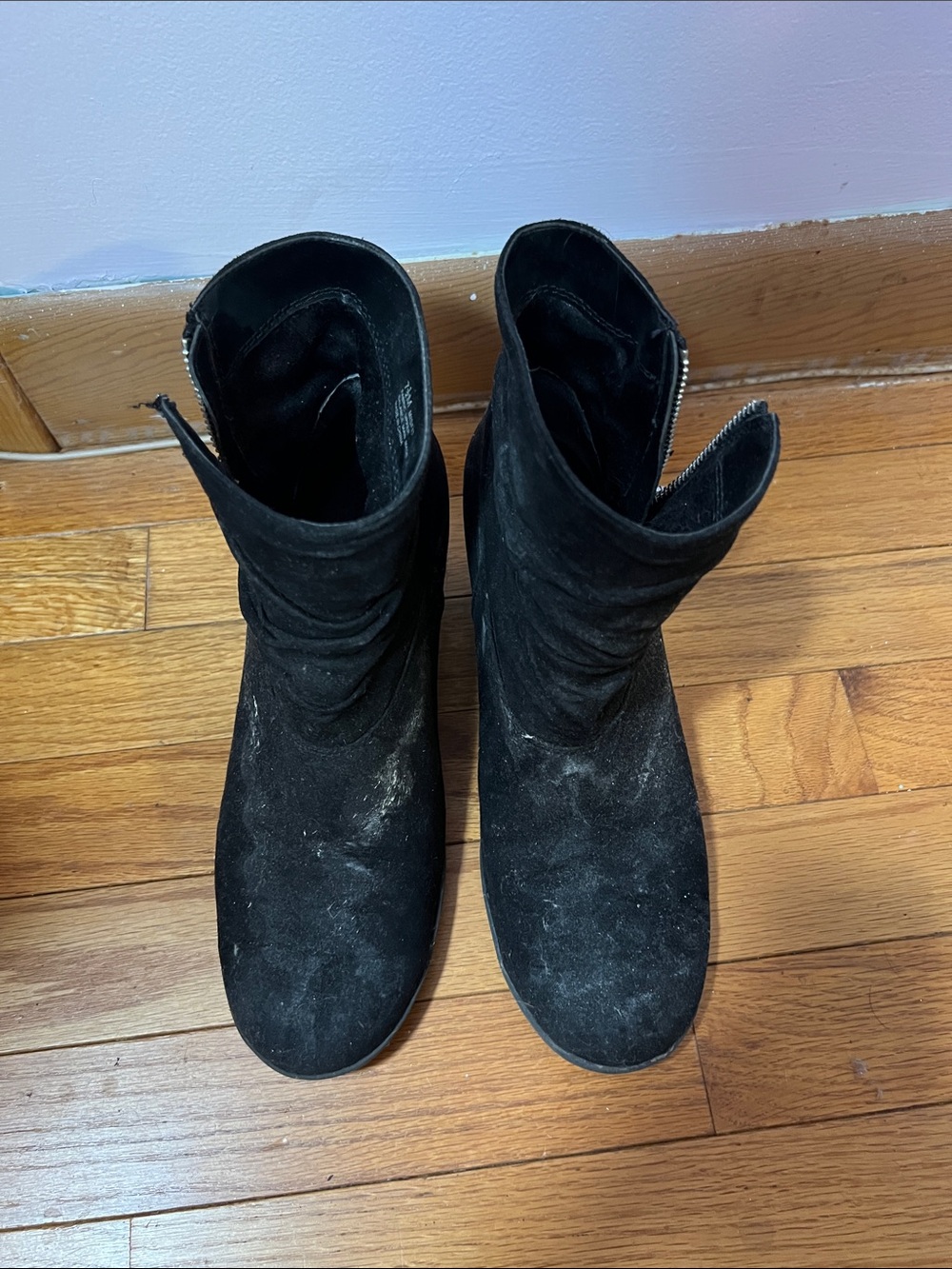 Black Women's Suede Mid-Calf Boots